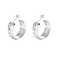 E-688 joyas de acero inoxidable color plata de moda xuping, pendientes de mujer tallados simples